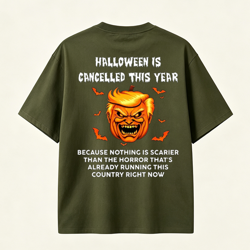 Halloween Is Cancelled This Year Funny Pumpkin Graphic T-Shirt for Spooky Season Lovers