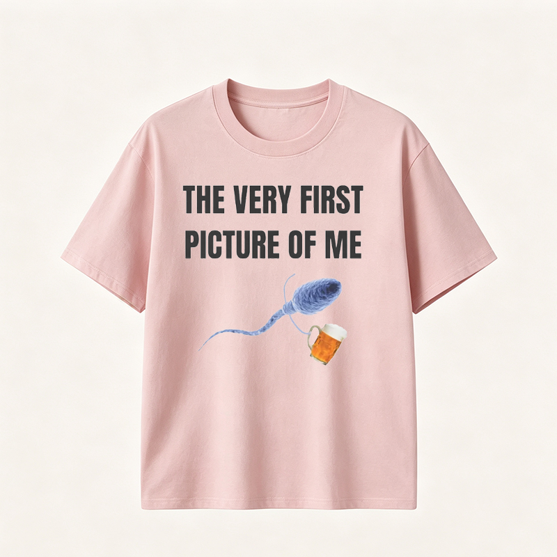 Funny Beer Lover T Shirt for Men Featuring A Hilarious First Picture Joke and Unique Meme Style Design