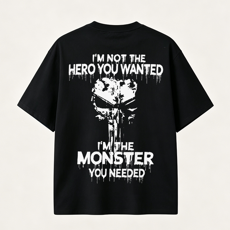 Dark Horror Graphic T Shirt for Men Featuring Monster Design, Gothic Style and Powerful Streetwear Attitude