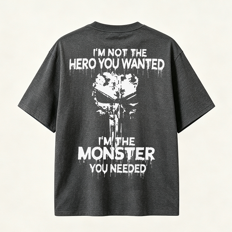 Dark Horror Graphic T Shirt for Men Featuring Monster Design, Gothic Style and Powerful Streetwear Attitude