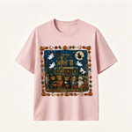 Vintage Halloween T Shirt for Men and Women Featuring Spooky Haunted House, Ghosts and Cute Trick or Treat Design