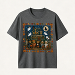 Vintage Halloween T Shirt for Men and Women Featuring Spooky Haunted House, Ghosts and Cute Trick or Treat Design