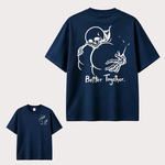 Dark Gothic Couple T Shirt Featuring Skeleton Love Design and “Better Together” Romantic Alternative Style