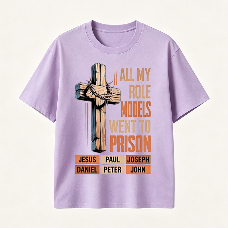 Faith Inspired Christian Graphic T-Shirt with Cross Design and Biblical Message of Strength