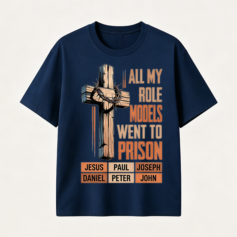 Faith Inspired Christian Graphic T-Shirt with Cross Design and Biblical Message of Strength