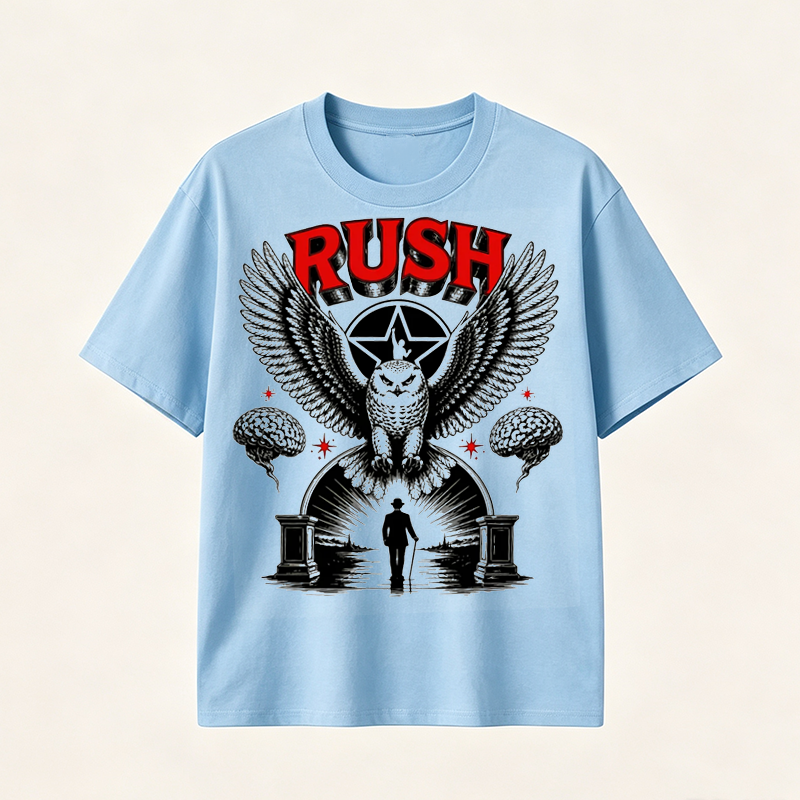 Rush Eagle Vintage Graphic T-Shirt, Dark Rock Inspired Symbolic Design Tee