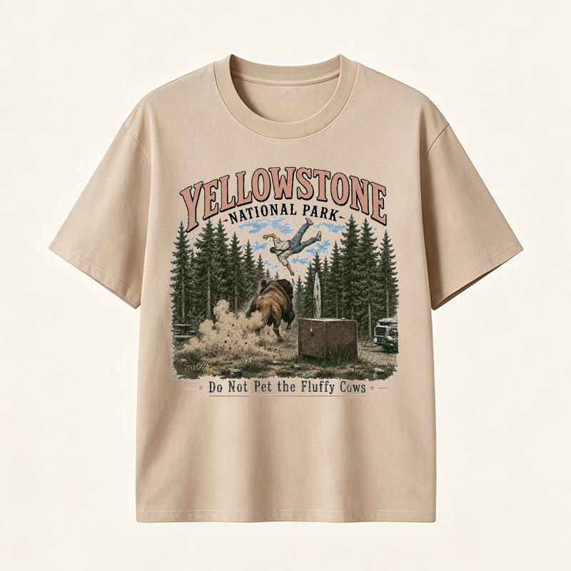 Yellowstone National Park Vintage T-Shirt, Western Wildlife Adventure Graphic Tee