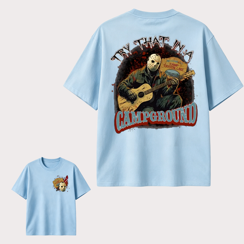 Camp Crystal Lake Horror Vintage T-Shirt, Retro Camping Slasher Graphic Tee