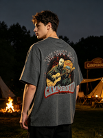 Camp Crystal Lake Horror Vintage T-Shirt, Retro Camping Slasher Graphic Tee