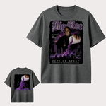 Big Moe Inspired Graphic T-Shirt with Purple Street Art Design and Hip Hop Culture Style