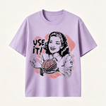 Funny “Use It” Brain Graphic T-Shirt with Retro Woman Design for Smart and Sarcastic Thinkers