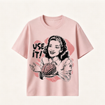 Funny “Use It” Brain Graphic T-Shirt with Retro Woman Design for Smart and Sarcastic Thinkers