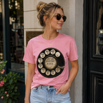 Vintage Rotary Phone Dial Pattern T-Shirt--VINT031