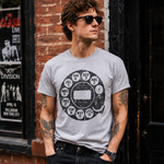 Vintage Rotary Phone Dial Pattern T-Shirt--VINT039