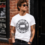 Vintage Rotary Phone Dial Pattern T-Shirt--VINT039