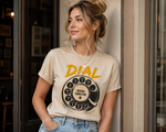 Vintage Rotary Phone Dial Pattern T-Shirt--VINT043