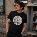 Vintage Rotary Phone Dial Pattern T-Shirt--VINT046
