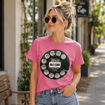 Vintage Rotary Phone Dial Pattern T-Shirt--VINT047