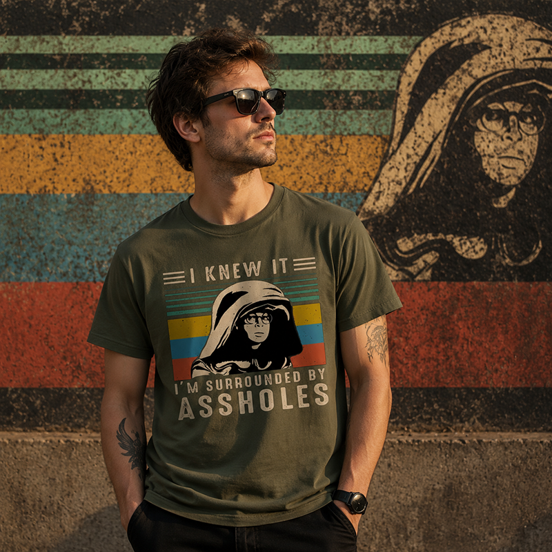 Vintage Rebel Graphic T-Shirt, Retro Attitude Streetwear Tee with Bold Statement Design