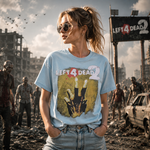 Left 4 Dead Inspired Horror Graphic T-Shirt with Zombie Survival Style and Dark Gaming Aesthetic