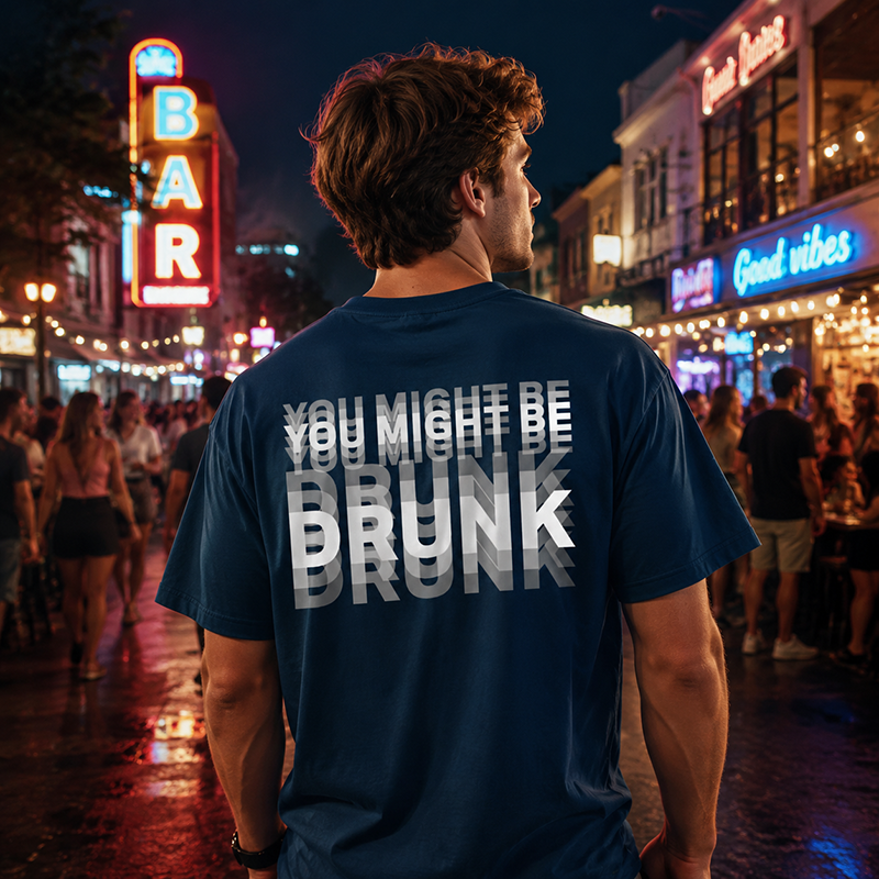 You Might Be Drunk Funny Graphic T-Shirt with Bold Typography and Modern Streetwear Style