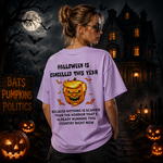 Halloween Is Cancelled This Year Funny Pumpkin Graphic T-Shirt for Spooky Season Lovers