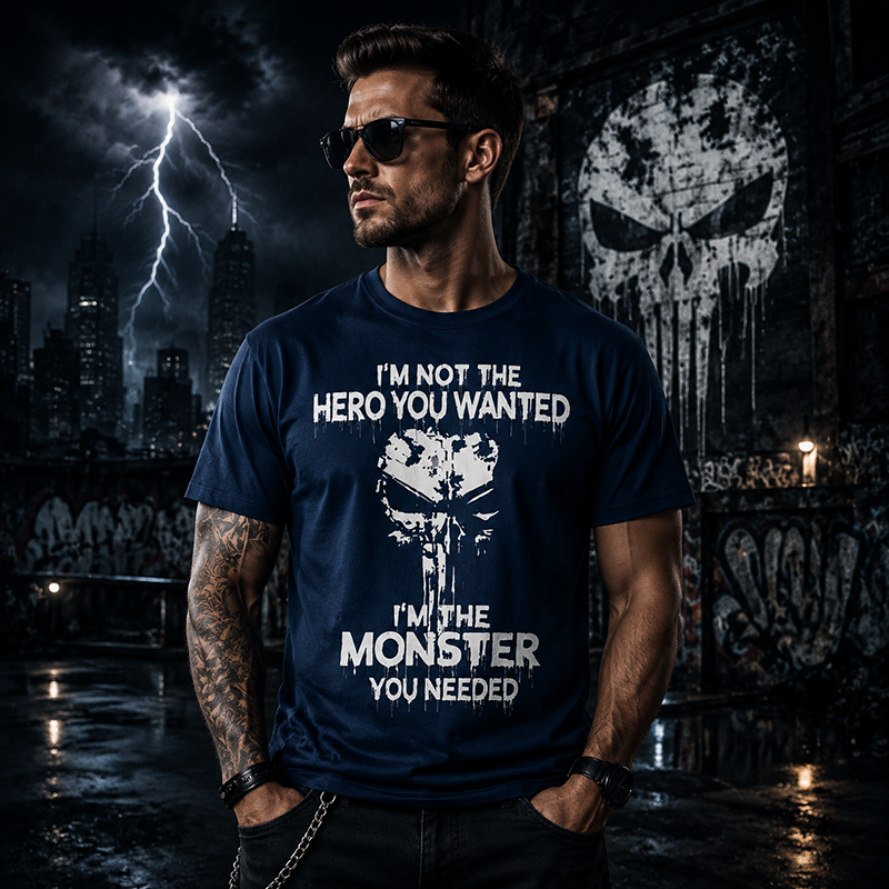 Dark Horror Graphic T Shirt for Men Featuring Monster Design, Gothic Style and Powerful Streetwear Attitude