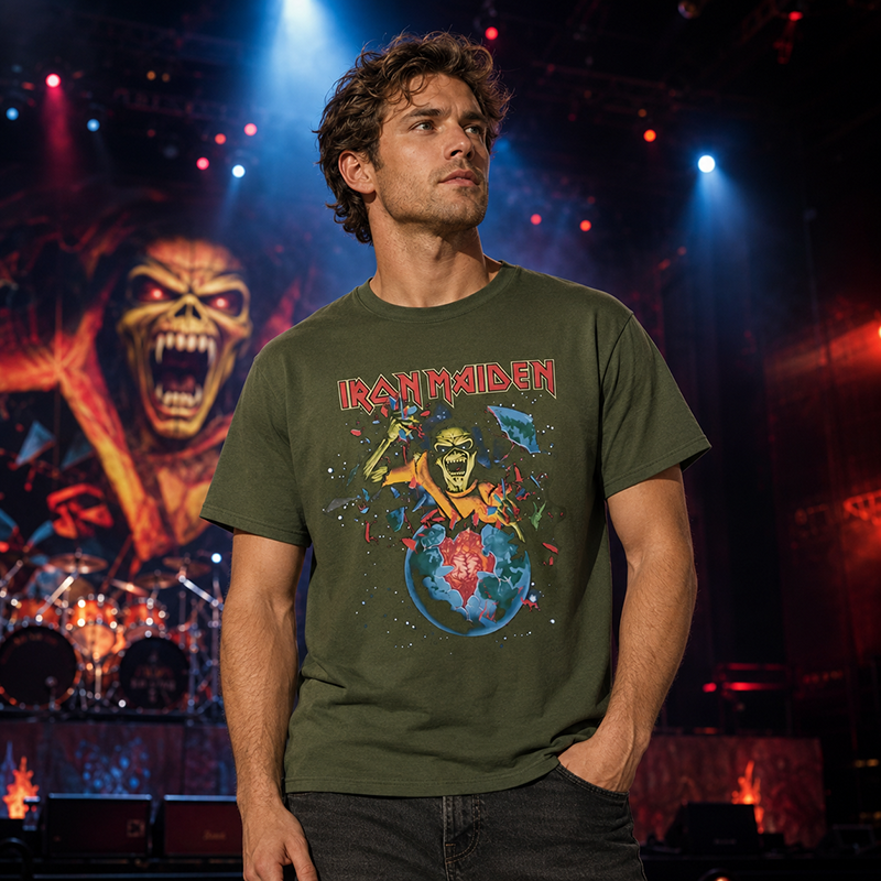 Iron Maiden Graphic T-Shirt Featuring Explosive Eddie Artwork for Bold Heavy Metal Fans and Concert Looks
