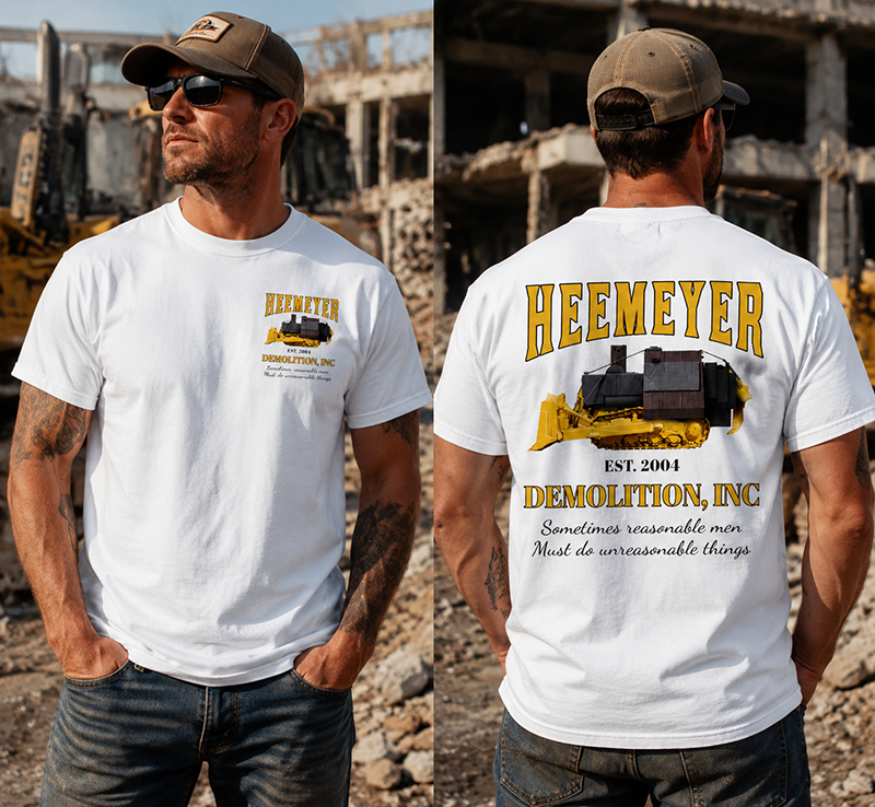 Heemeyer Demolition Vintage Heavy Equipment T-Shirt, Construction Worker Graphic Tee