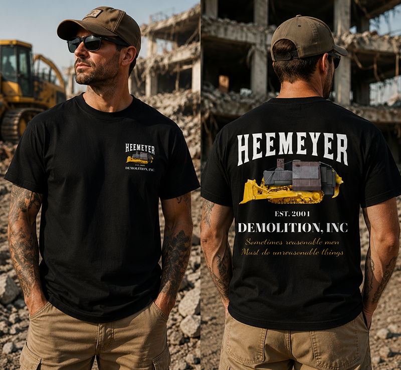 Heemeyer Demolition Vintage Heavy Equipment T-Shirt, Construction Worker Graphic Tee