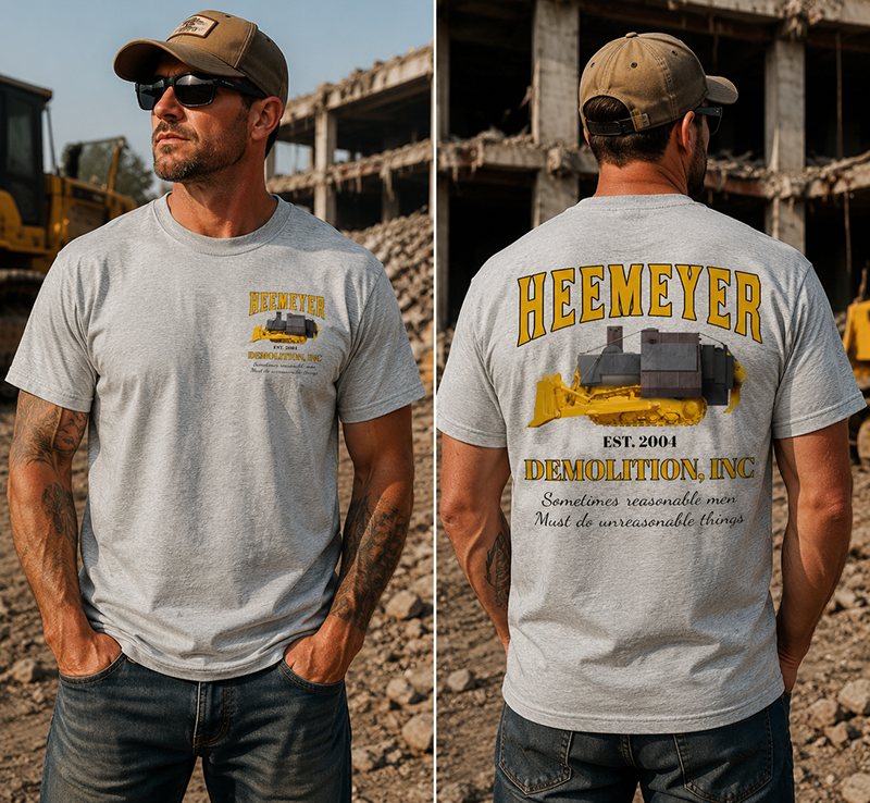 Heemeyer Demolition Vintage Heavy Equipment T-Shirt, Construction Worker Graphic Tee