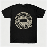 Vintage Rotary Phone Dial Pattern T-Shirt--VINT039