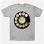 Vintage Rotary Phone Dial Pattern T-Shirt--VINT031