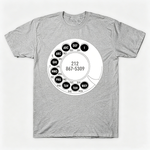 Vintage Rotary Phone Dial Pattern T-Shirt--VINT019