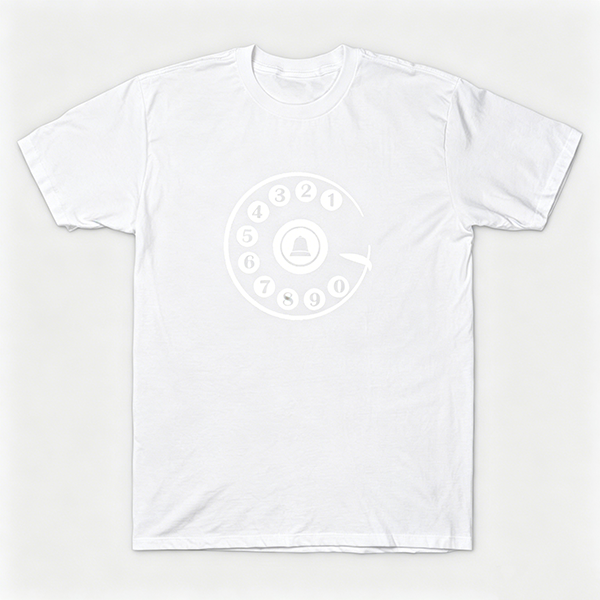 Vintage Rotary Phone Dial Pattern T-Shirt--VINT035