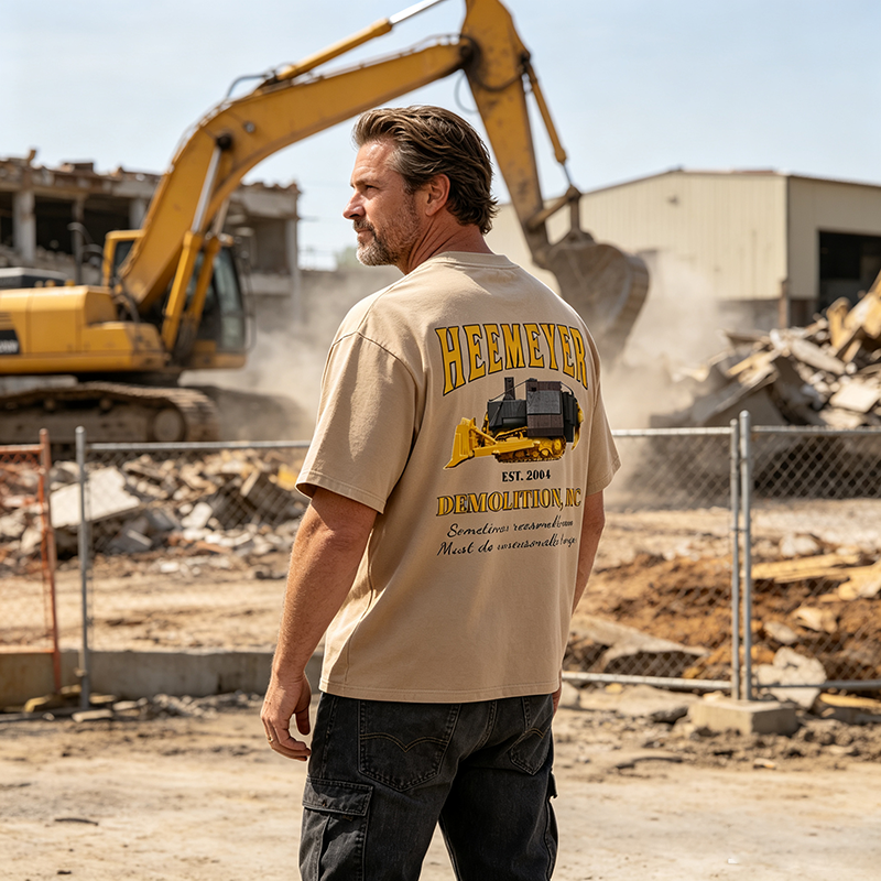 Heemeyer Demolition Vintage Heavy Equipment T-Shirt, Construction Worker Graphic Tee