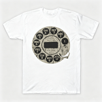 Vintage Rotary Phone Dial Pattern T-Shirt--VINT039