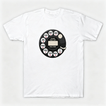 Vintage Rotary Phone Dial Pattern T-Shirt--VINT045