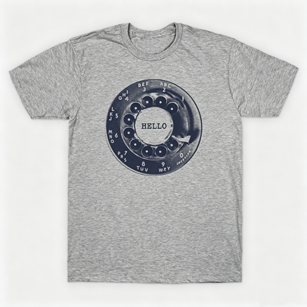 Vintage Rotary Phone Dial Pattern T-Shirt--VINT020