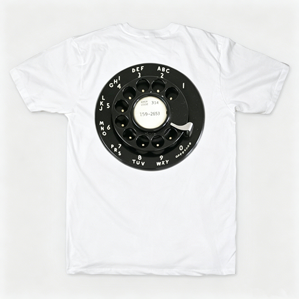Vintage Rotary Phone Dial Pattern T-Shirt--VINT048