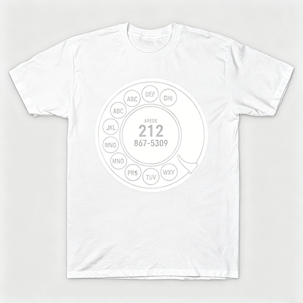Vintage Rotary Phone Dial Pattern T-Shirt--VINT050