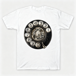 Vintage Rotary Phone Dial Pattern T-Shirt--VINT038