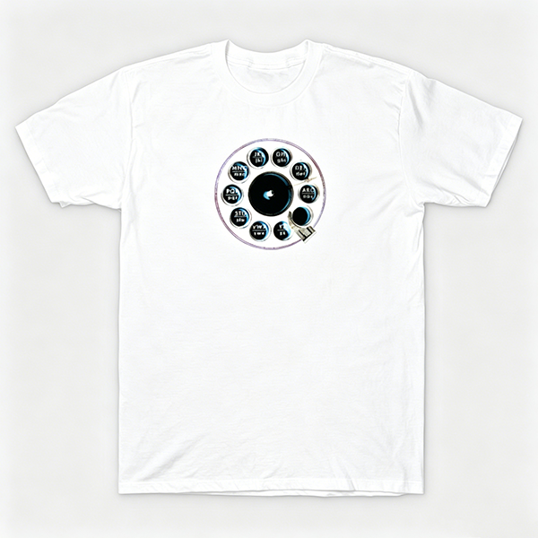 Vintage Rotary Phone Dial Pattern T-Shirt--VINT052