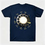 Vintage Rotary Phone Dial Pattern T-Shirt--VINT011