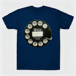 Vintage Rotary Phone Dial Pattern T-Shirt--VINT017