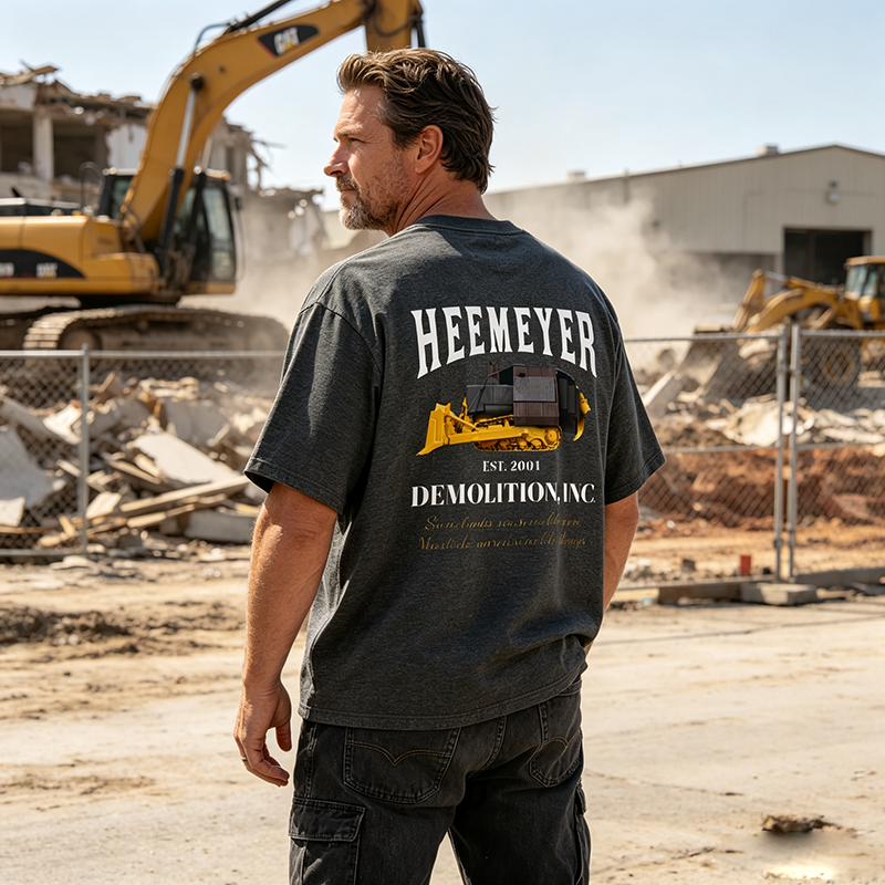 Heemeyer Demolition Vintage Heavy Equipment T-Shirt, Construction Worker Graphic Tee