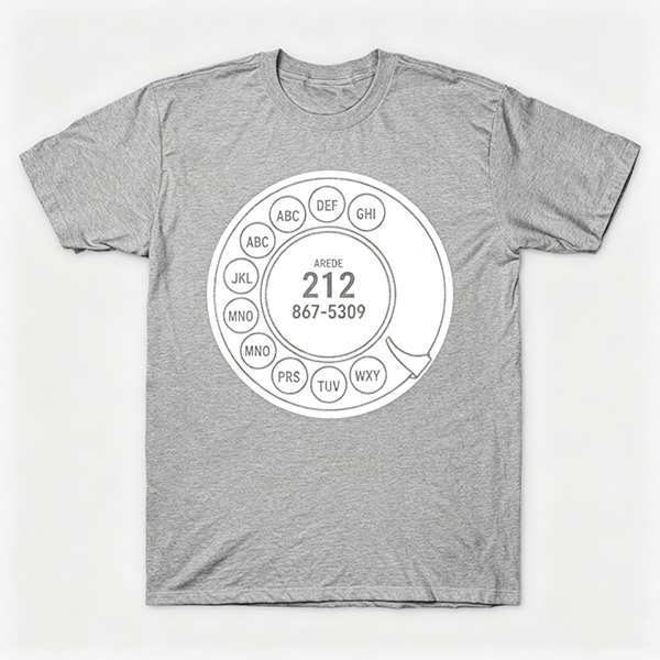Vintage Rotary Phone Dial Pattern T-Shirt--VINT050