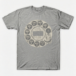 Vintage Rotary Phone Dial Pattern T-Shirt--VINT039