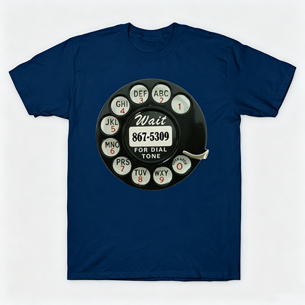 Vintage Rotary Phone Dial Pattern T-Shirt--VINT047