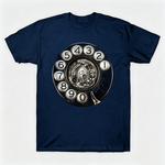 Vintage Rotary Phone Dial Pattern T-Shirt--VINT038